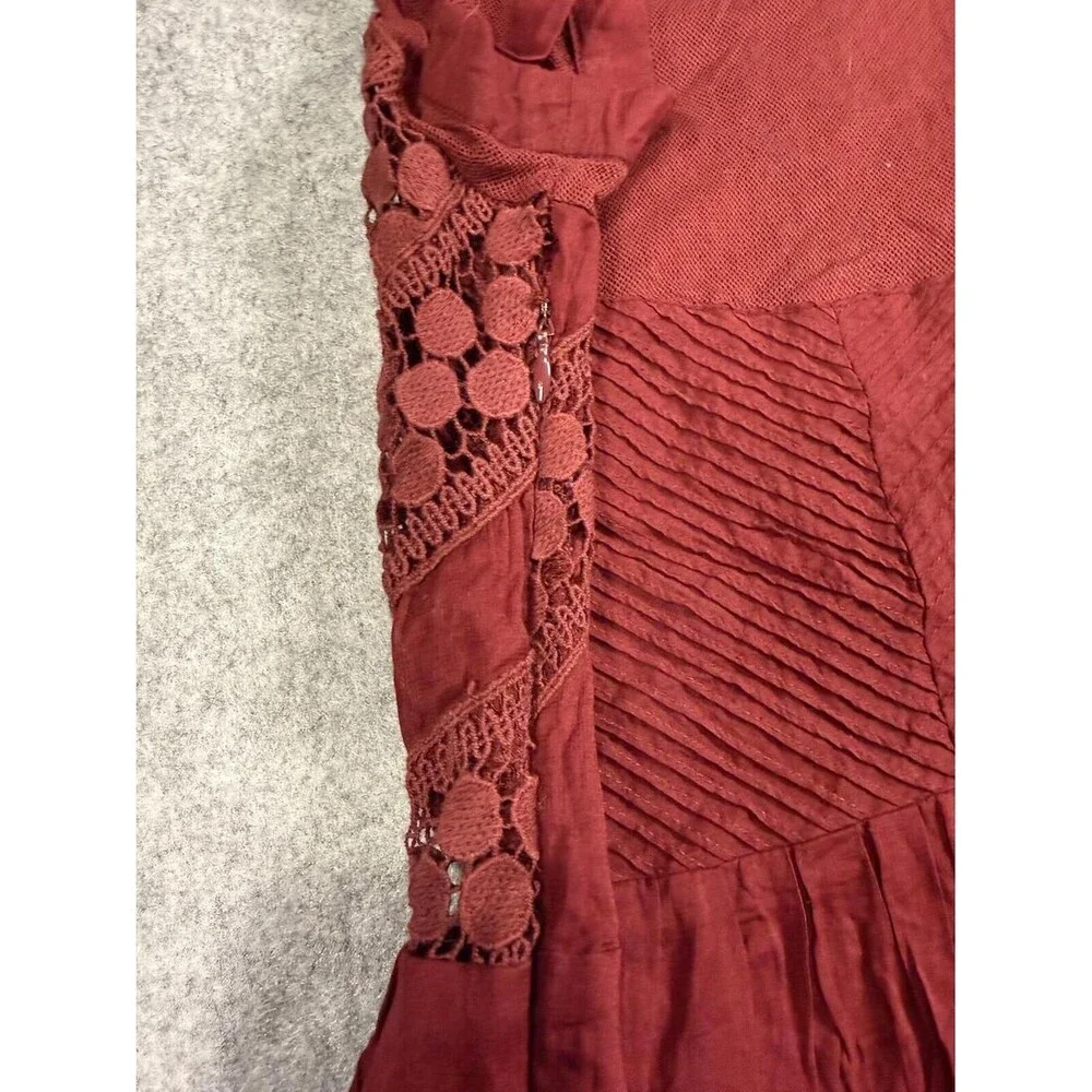 Free People Womens Dress Size 6 Boho Crochet Lace Fit Flare Mini - Picture 7 of 8
